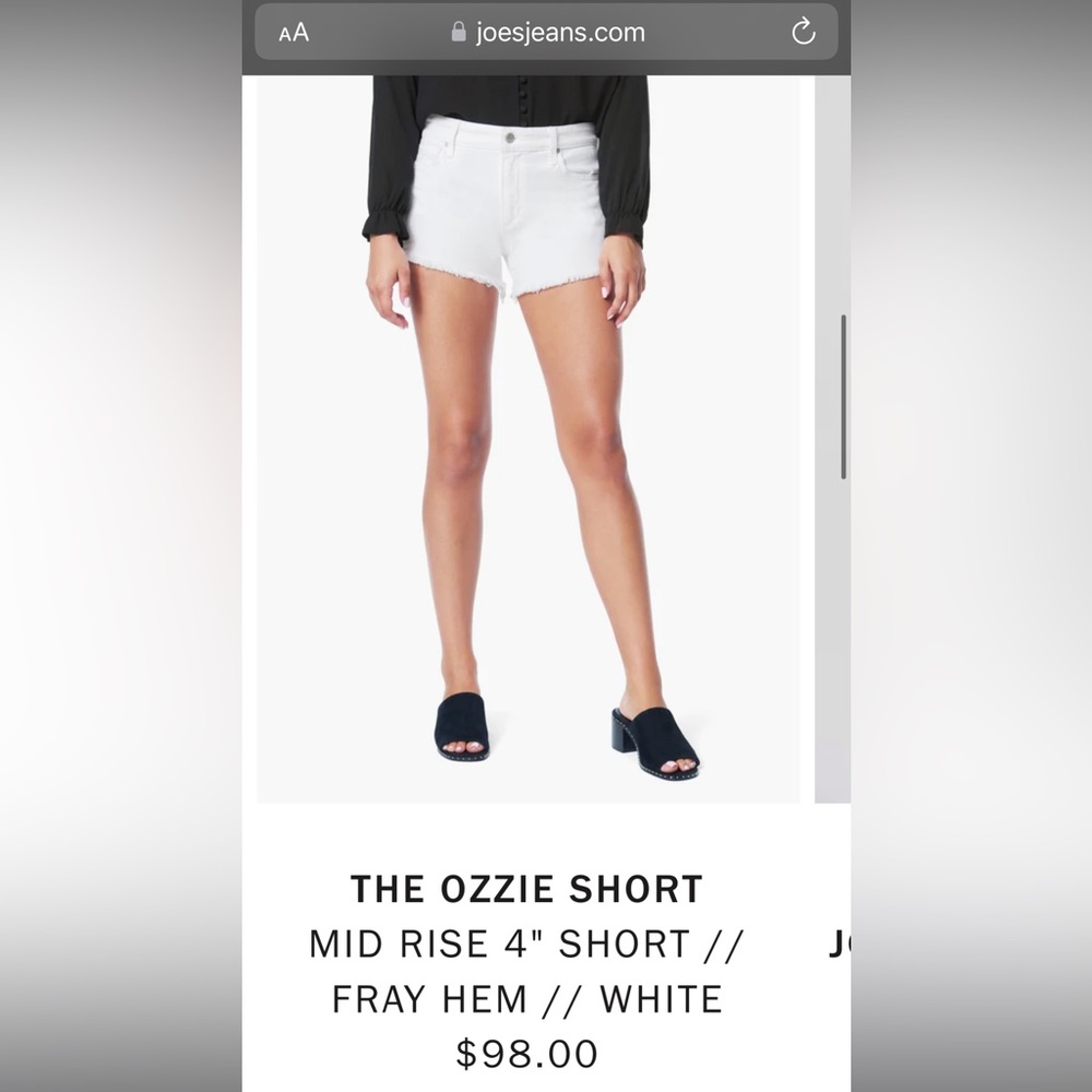 Joes jeans white jean shorts
